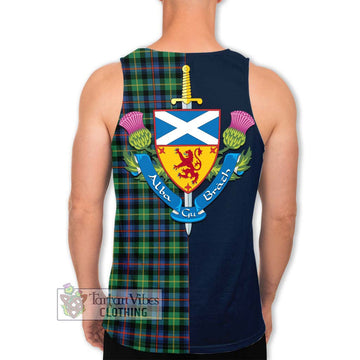 Farquharson Ancient Tartan Men's Tank Top Alba with Scottish Lion Royal Arm Half Style