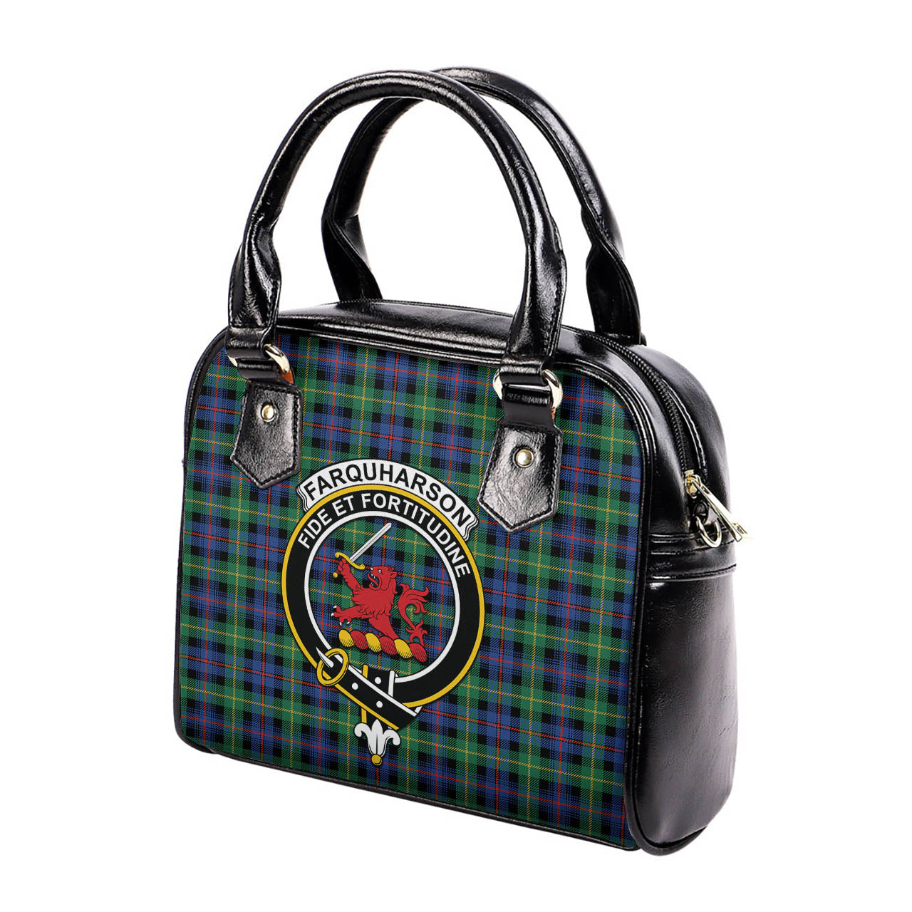 Farquharson Ancient Tartan Shoulder Handbags with Family Crest - Tartanvibesclothing