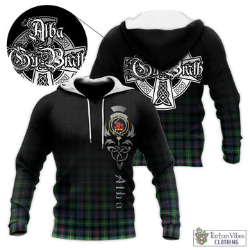 Farquharson Ancient Tartan Knitted Hoodie Featuring Alba Gu Brath Family Crest Celtic Inspired