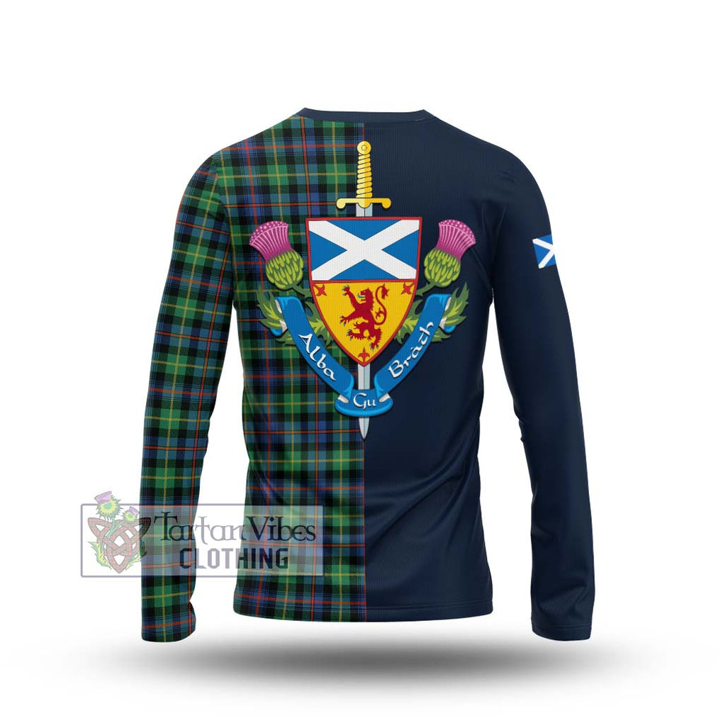 Tartan Vibes Clothing Farquharson Ancient Tartan Long Sleeve T-Shirt with Scottish Lion Royal Arm Half Style