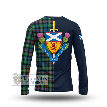 Farquharson Ancient Tartan Long Sleeve T-Shirt Alba with Scottish Lion Royal Arm Half Style