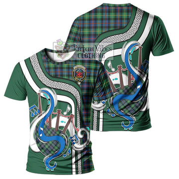 Farquharson Ancient Tartan T-Shirt with Epic Bagpipe Style