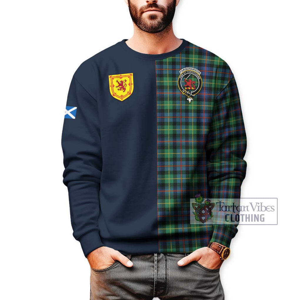 Tartan Vibes Clothing Farquharson Ancient Tartan Sweatshirt with Scottish Lion Royal Arm Half Style