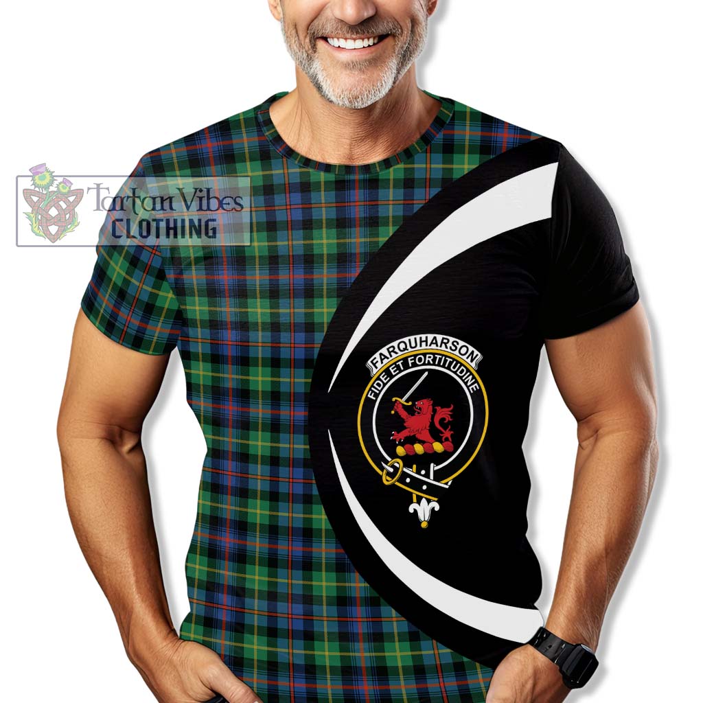 Tartan Vibes Clothing Farquharson Ancient Tartan T-Shirt with Family Crest Circle Style
