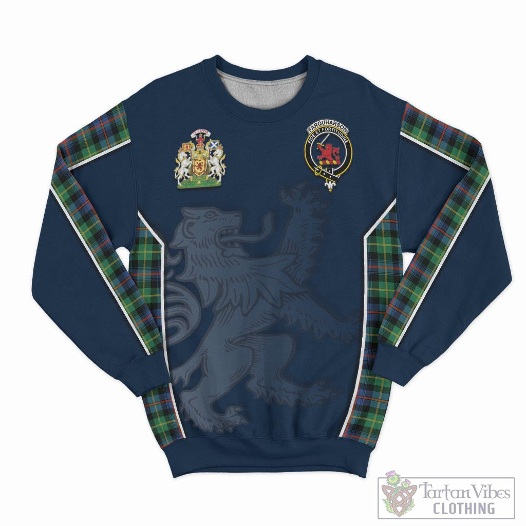 Tartan Vibes Clothing Farquharson Ancient Tartan Sweater with Family Crest and Lion Rampant Vibes Sport Style