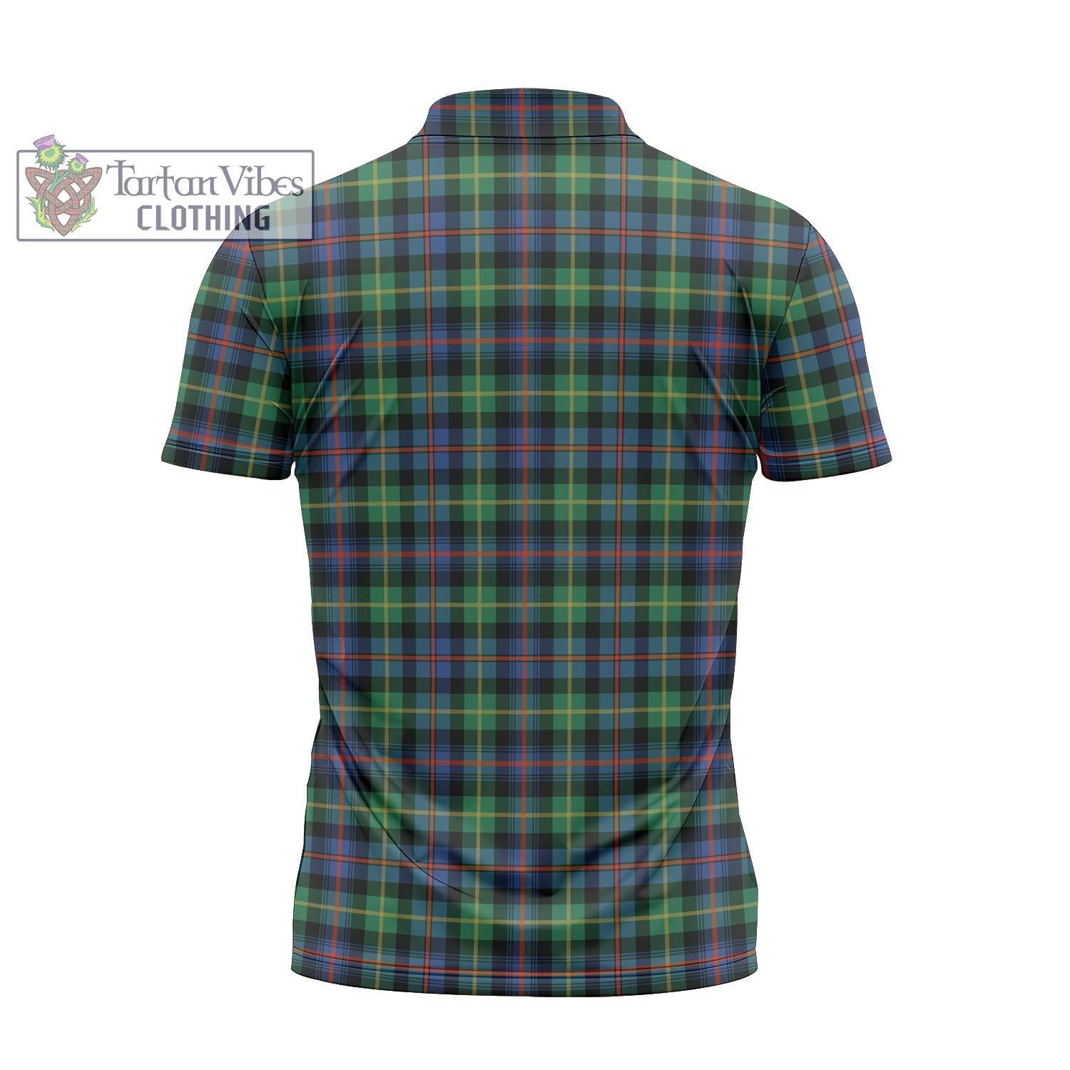 Tartan Vibes Clothing Farquharson Ancient Tartan Zipper Polo Shirt with Family Crest