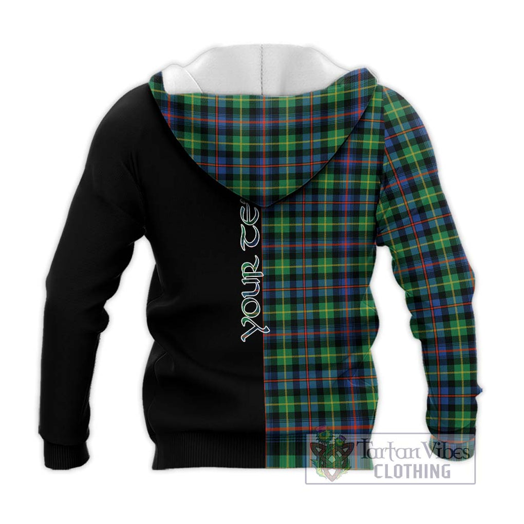 Farquharson Ancient Tartan Knitted Hoodie with Family Crest and Half Of Me Style - Tartanvibesclothing Shop