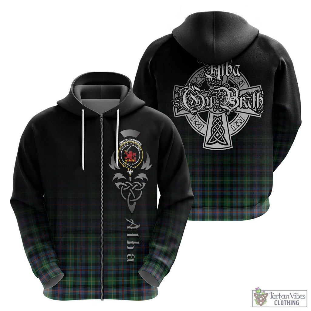 Tartan Vibes Clothing Farquharson Ancient Tartan Hoodie Featuring Alba Gu Brath Family Crest Celtic Inspired