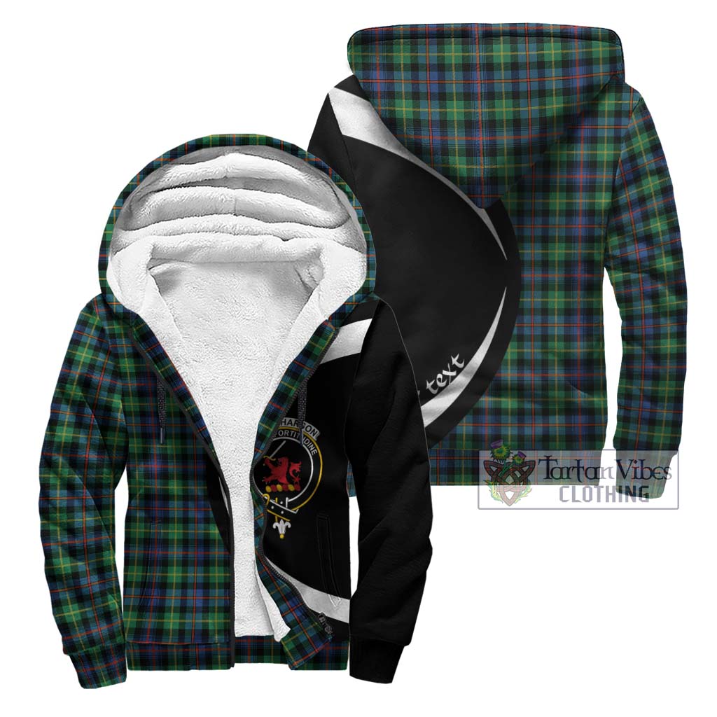 Farquharson Ancient Tartan Sherpa Hoodie with Family Crest Circle Style Unisex - Tartan Vibes Clothing