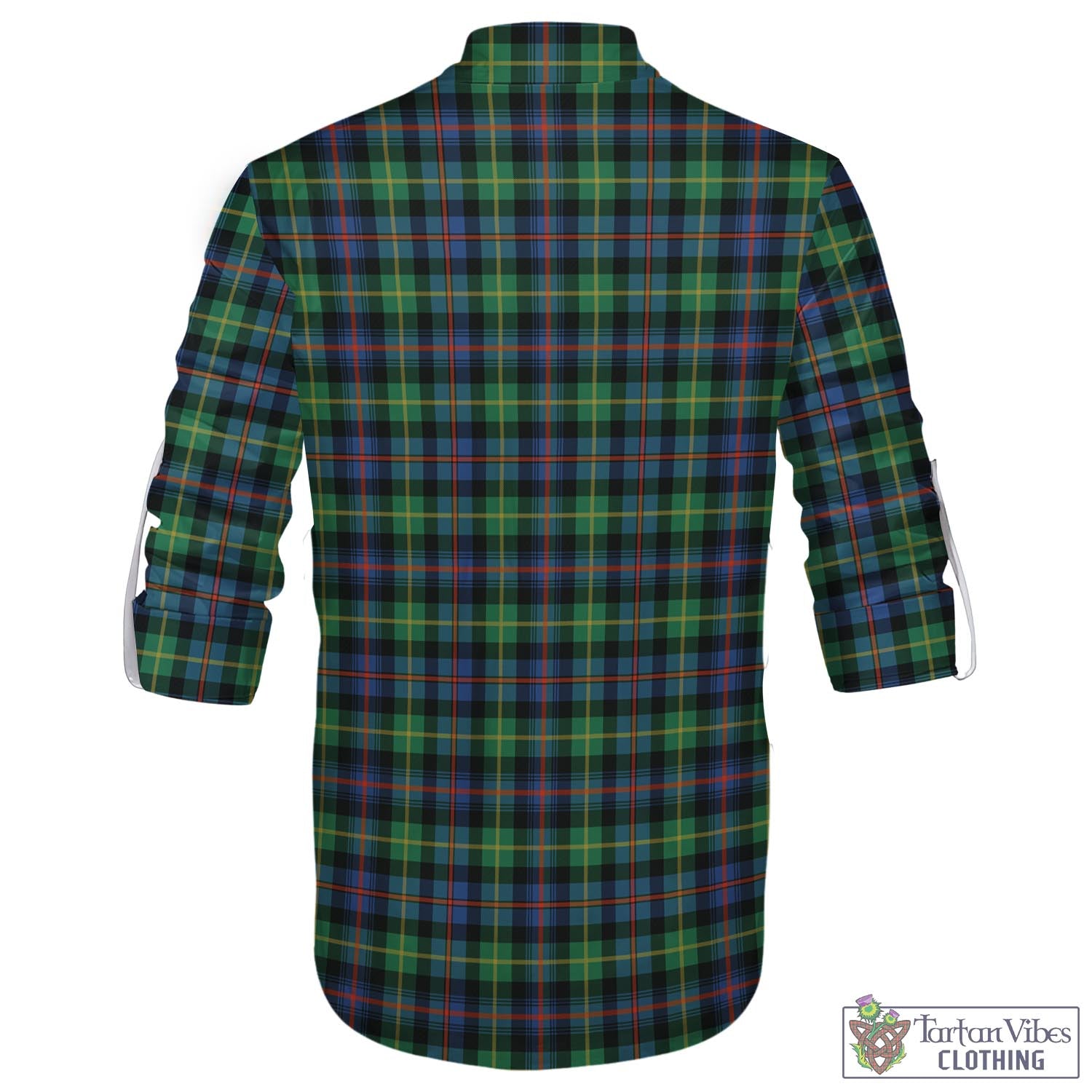 Tartan Vibes Clothing Farquharson Ancient Tartan Men's Scottish Traditional Jacobite Ghillie Kilt Shirt with Family Crest