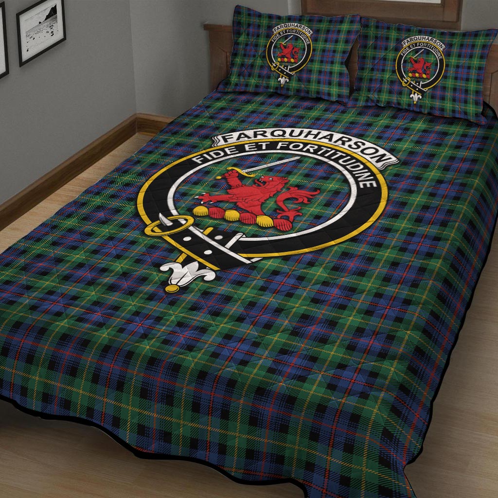 Farquharson Ancient Tartan Quilt Bed Set with Family Crest - Tartan Vibes Clothing