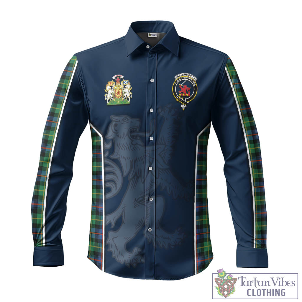 Tartan Vibes Clothing Farquharson Ancient Tartan Long Sleeve Button Up Shirt with Family Crest and Lion Rampant Vibes Sport Style