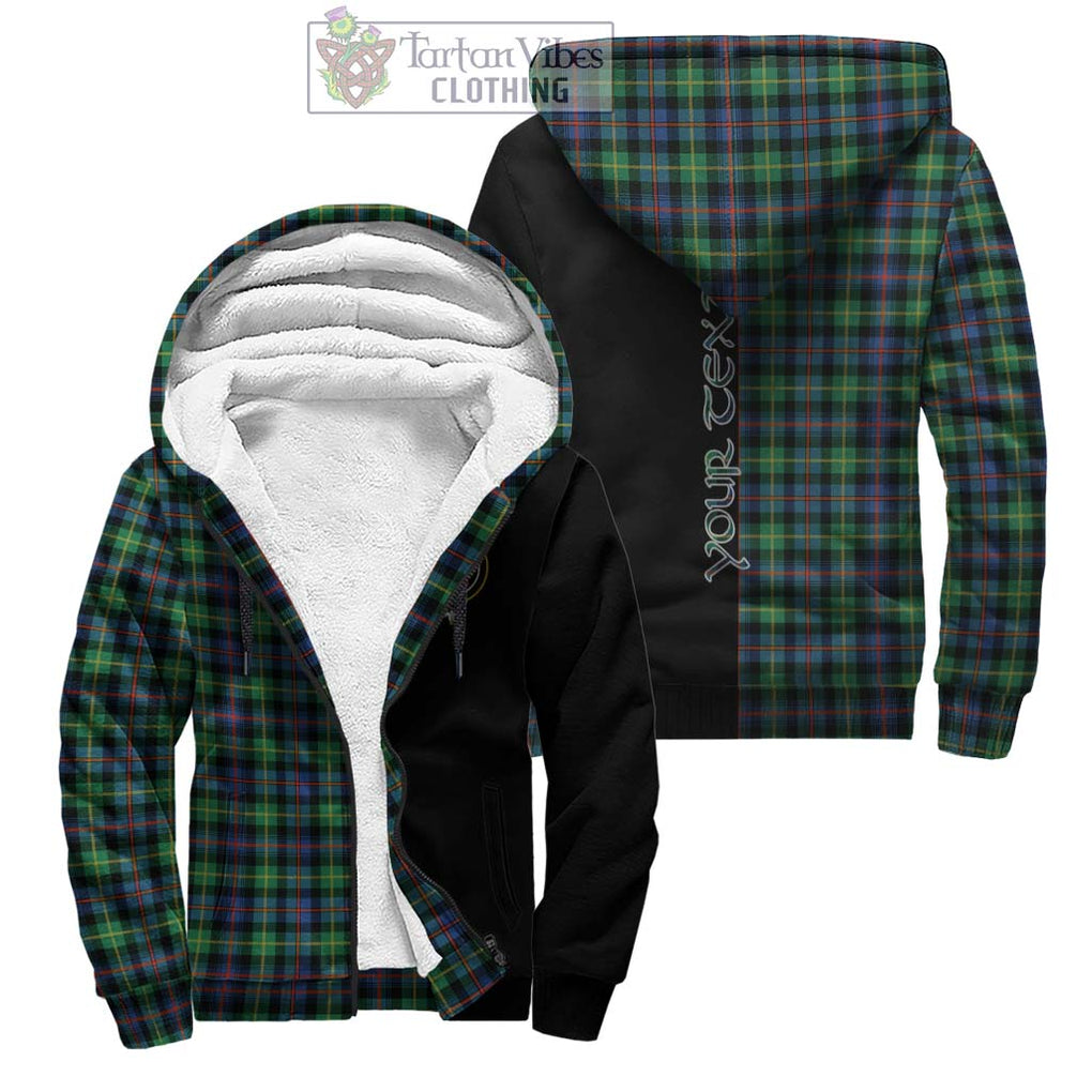 Farquharson Ancient Tartan Sherpa Hoodie with Family Crest and Half Of Me Style Unisex - Tartanvibesclothing Shop