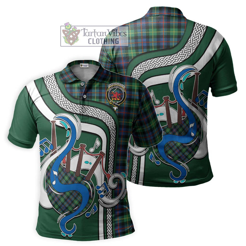 Tartan Vibes Clothing Farquharson Ancient Tartan Polo Shirt with Epic Bagpipe Style