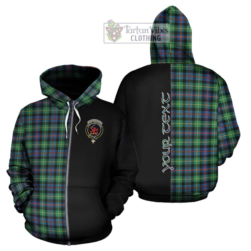 Farquharson Ancient Tartan Hoodie with Family Crest and Half Of Me Style - Tartanvibesclothing Shop