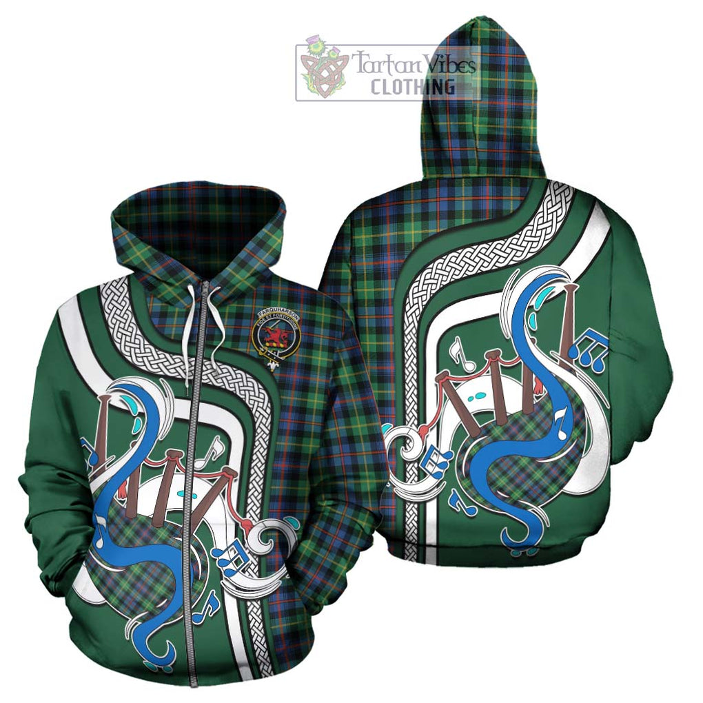 Farquharson Ancient Tartan Hoodie with Epic Bagpipe Style - Tartanvibesclothing Shop