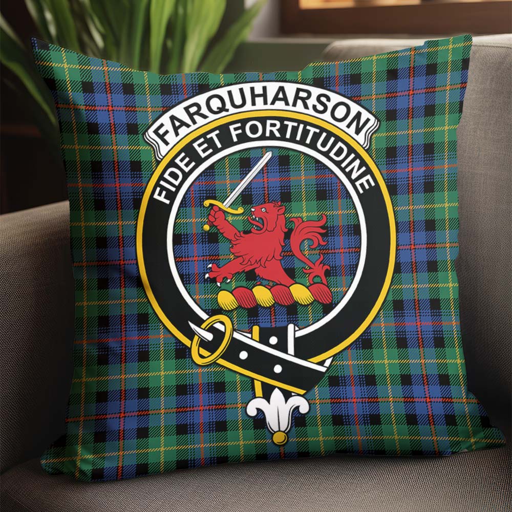 Farquharson Ancient Tartan Pillow Cover with Family Crest - Tartanvibesclothing