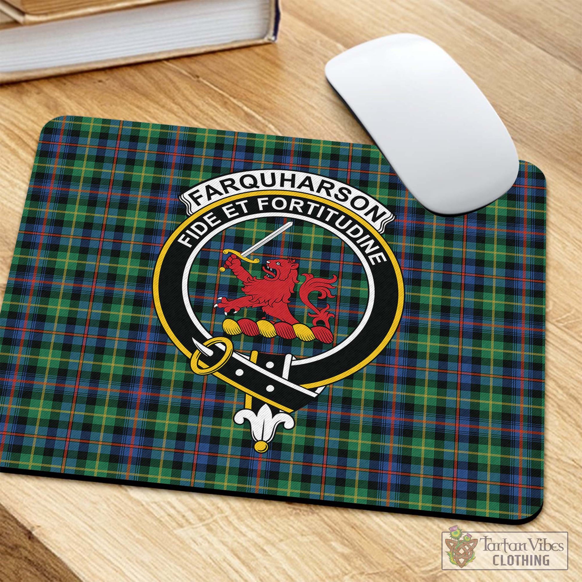 Tartan Vibes Clothing Farquharson Ancient Tartan Mouse Pad with Family Crest