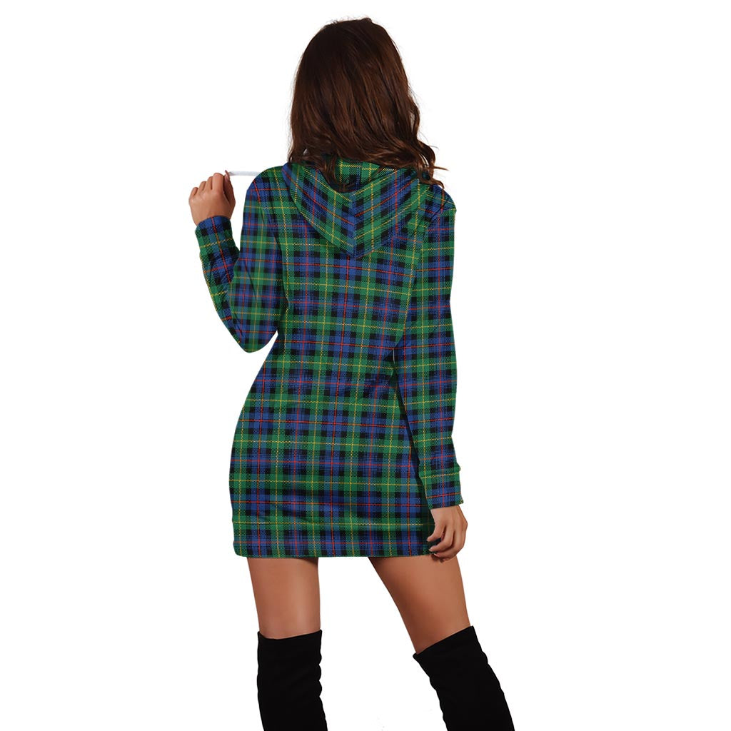 Farquharson Ancient Tartan Hoodie Dress with Family Crest - Tartan Vibes Clothing