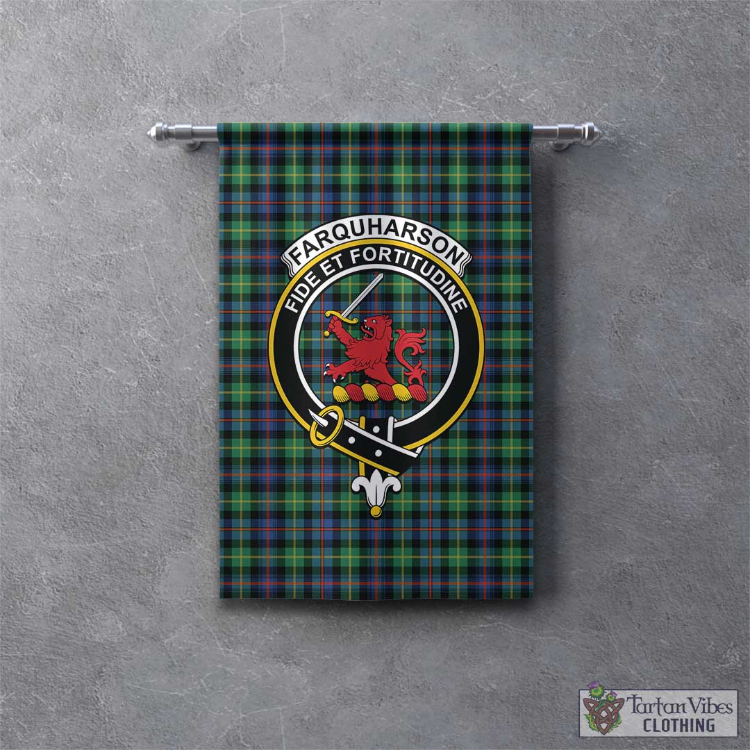 Tartan Vibes Clothing Farquharson Ancient Tartan Gonfalon, Tartan Banner with Family Crest