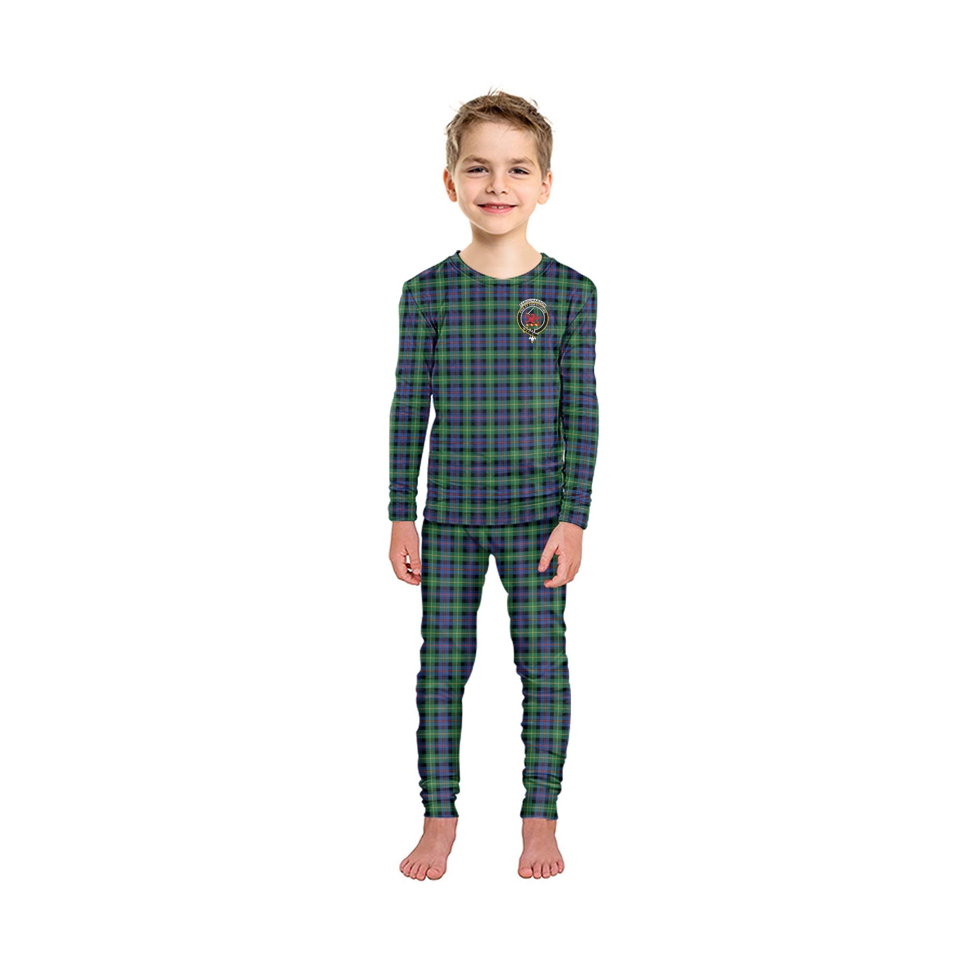 Farquharson Ancient Tartan Pajamas Family Set with Family Crest - Tartan Vibes Clothing