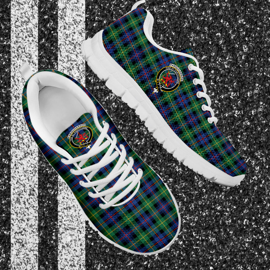 Farquharson Ancient Tartan Sneakers with Family Crest - Tartan Vibes Clothing