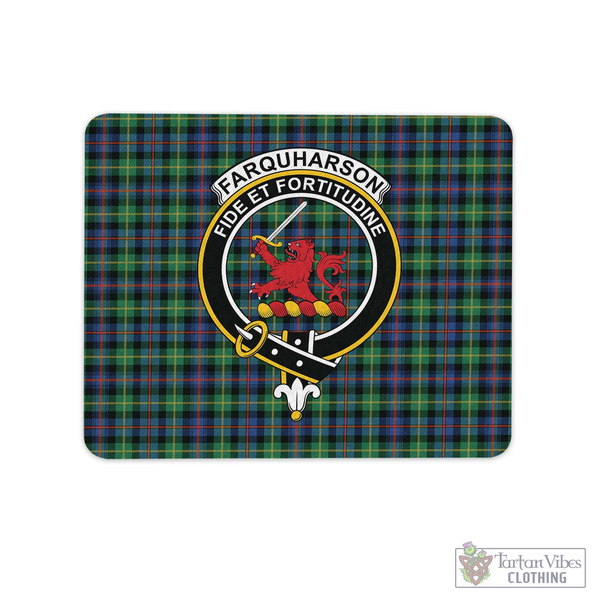 Tartan Vibes Clothing Farquharson Ancient Tartan Mouse Pad with Family Crest