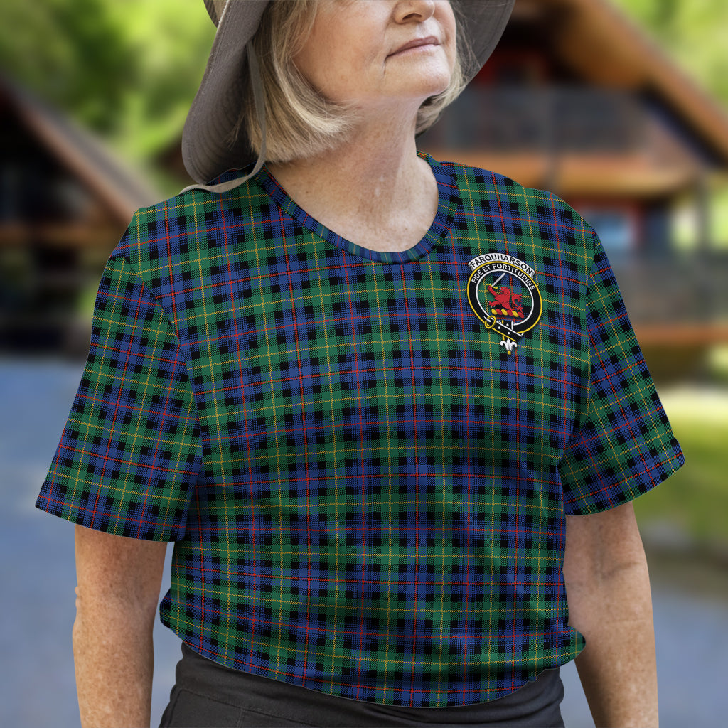 Farquharson Ancient Tartan T-Shirt with Family Crest - Tartan Vibes Clothing