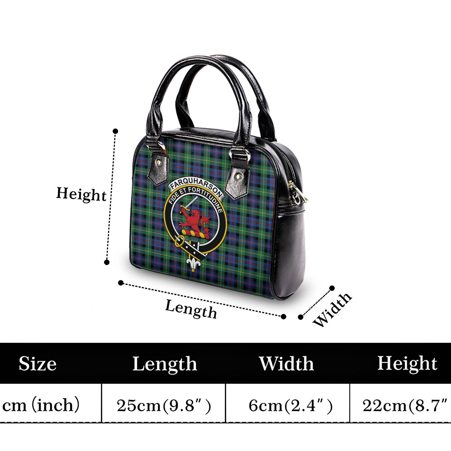 Farquharson Ancient Tartan Shoulder Handbags with Family Crest - Tartanvibesclothing