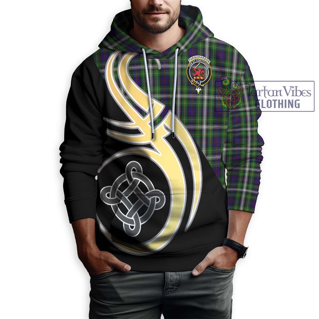 Farquharson Dress Tartan Hoodie with Family Crest and Celtic Symbol Style Zip Hoodie - Tartan Vibes Clothing