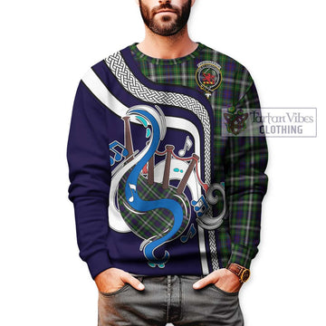 Farquharson Dress Tartan Sweatshirt with Epic Bagpipe Style