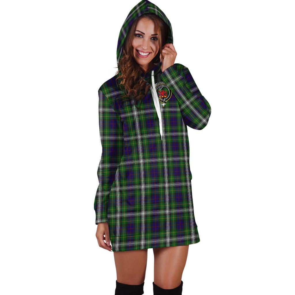 Farquharson Dress Tartan Hoodie Dress with Family Crest - Tartan Vibes Clothing