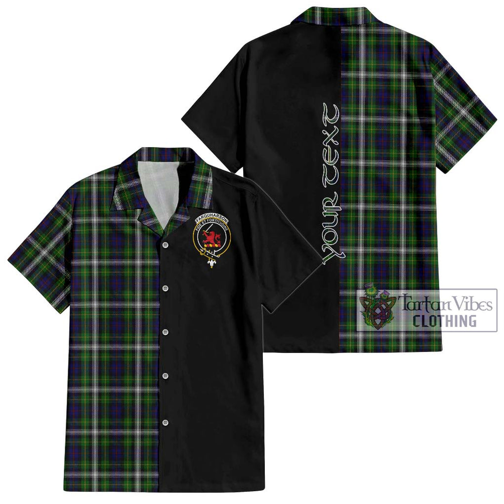 Farquharson Dress Tartan Short Sleeve Button Shirt with Family Crest and Half Of Me Style Kid - Tartanvibesclothing Shop