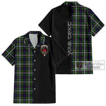 Farquharson Dress Tartan Short Sleeve Button Shirt with Family Crest and Half Of Me Style