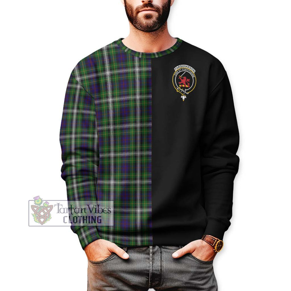 Farquharson Dress Tartan Sweatshirt with Family Crest and Half Of Me Style Unisex - Tartanvibesclothing Shop