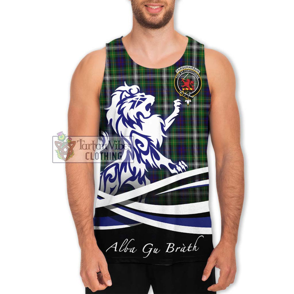 Farquharson Dress Tartan Men's Tank Top with Alba Gu Brath Regal Lion Emblem Men - Tartanvibesclothing Shop