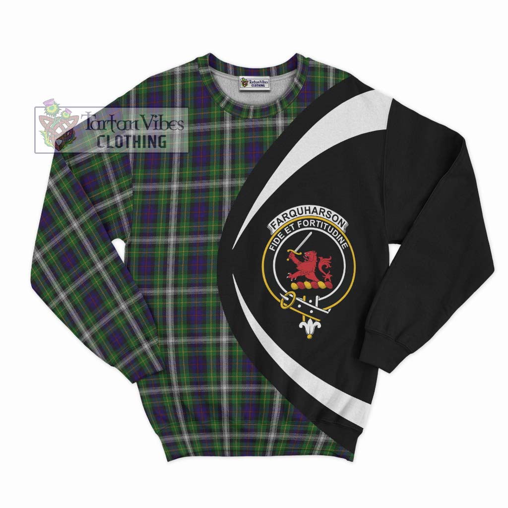 Farquharson Dress Tartan Sweatshirt with Family Crest Circle Style Unisex - Tartan Vibes Clothing