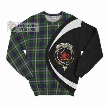 Farquharson Dress Tartan Sweatshirt with Family Crest Circle Style