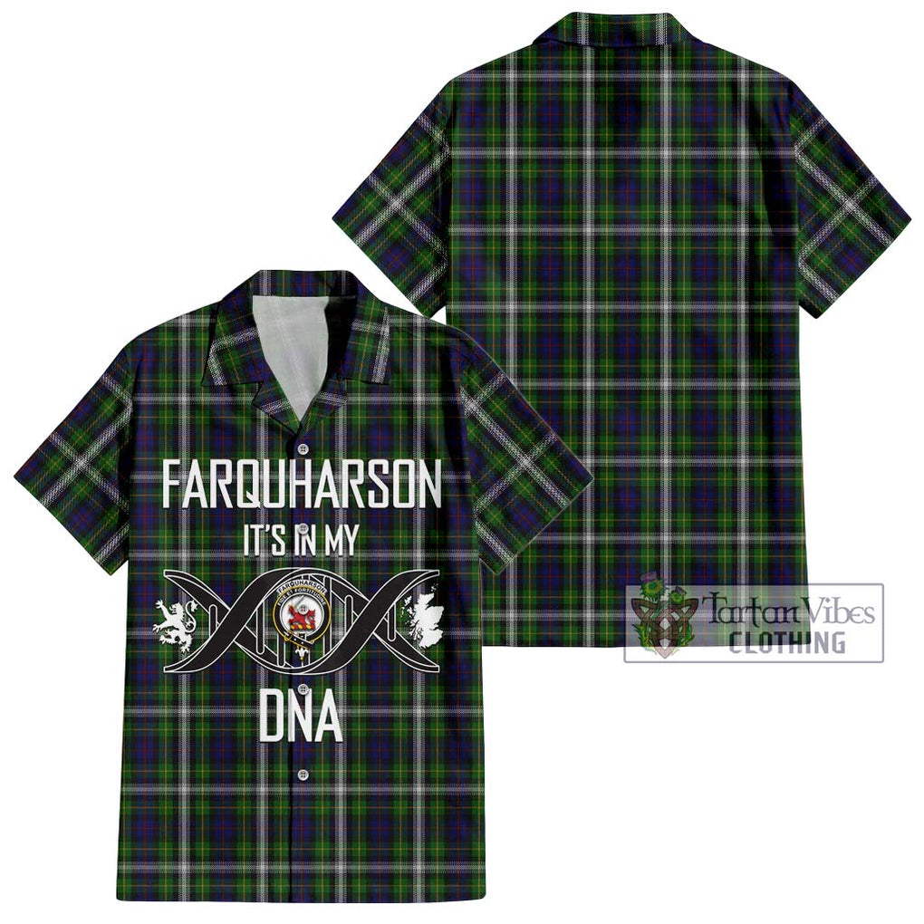 Farquharson Dress Tartan Short Sleeve Button Shirt with Family Crest DNA In Me Style Kid - Tartanvibesclothing Shop