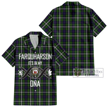 Farquharson Dress Tartan Short Sleeve Button Shirt with Family Crest DNA In Me Style