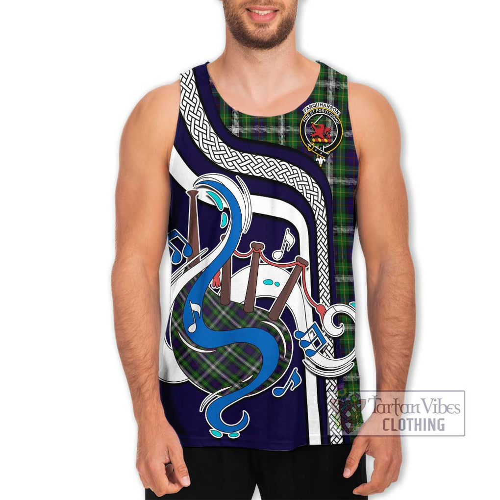 Farquharson Dress Tartan Men's Tank Top with Epic Bagpipe Style Men - Tartanvibesclothing Shop