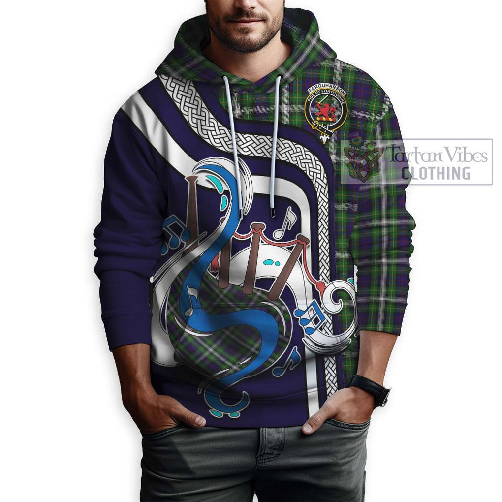 Farquharson Dress Tartan Hoodie with Epic Bagpipe Style Zip Hoodie - Tartanvibesclothing Shop