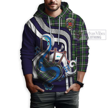 Farquharson Dress Tartan Hoodie with Epic Bagpipe Style