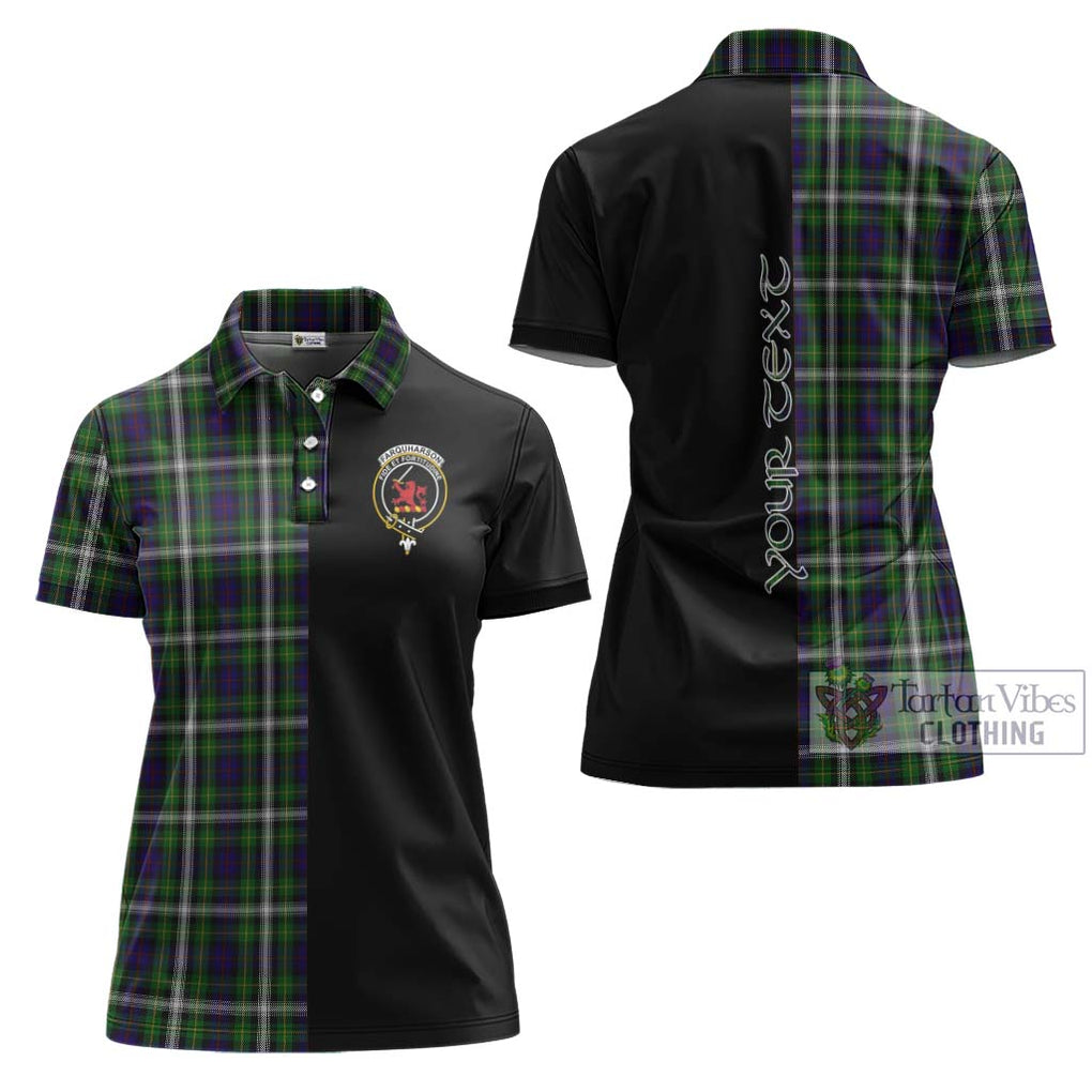 Farquharson Dress Tartan Women's Polo Shirt with Family Crest and Half Of Me Style Women - Tartanvibesclothing Shop