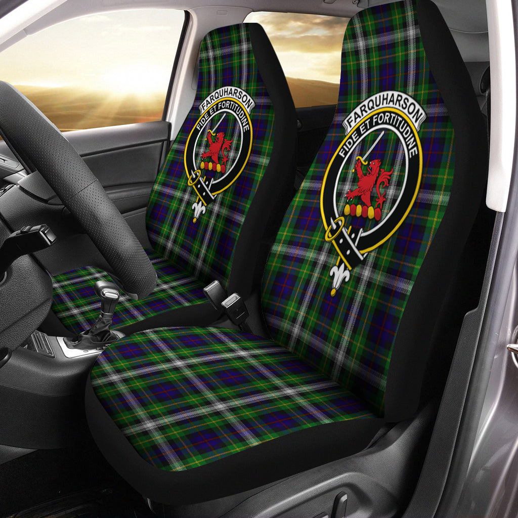 Farquharson Dress Tartan Car Seat Cover with Family Crest One Size - Tartanvibesclothing