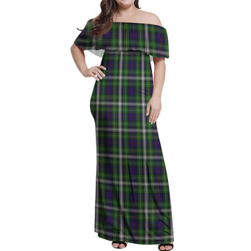 Farquharson Dress Tartan Off Shoulder Long Dress