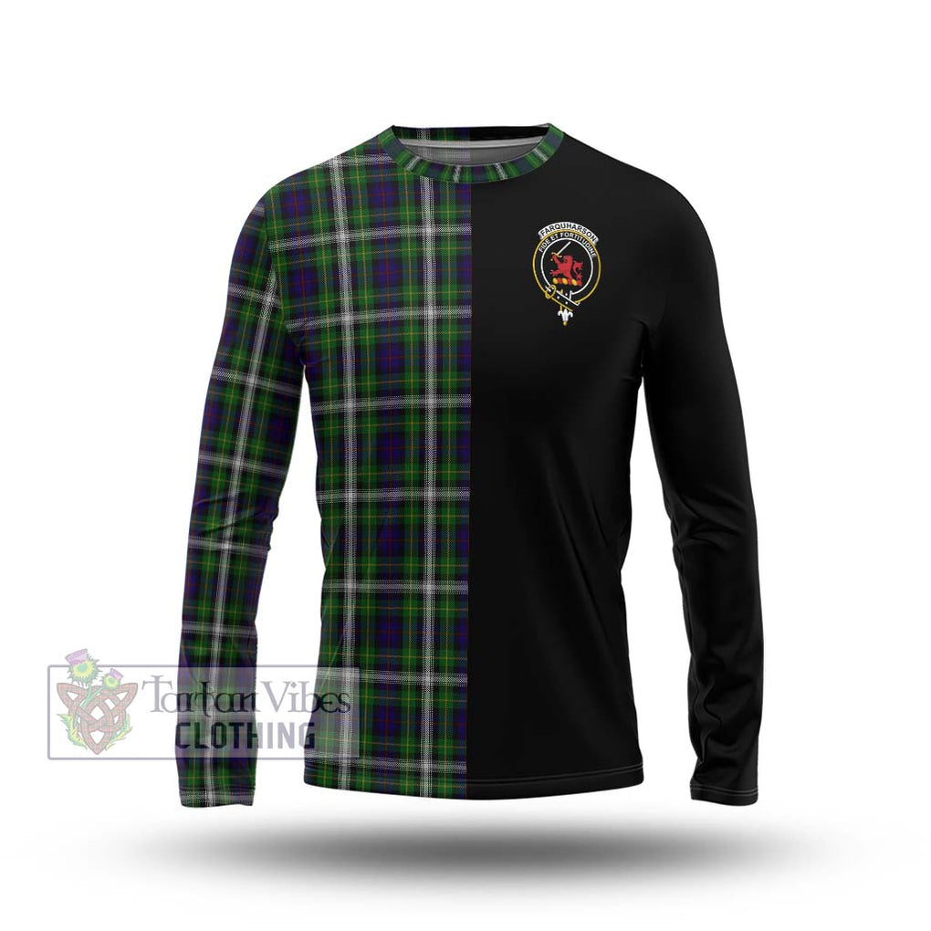 Farquharson Dress Tartan Long Sleeve T-Shirt with Family Crest and Half Of Me Style Unisex - Tartanvibesclothing Shop