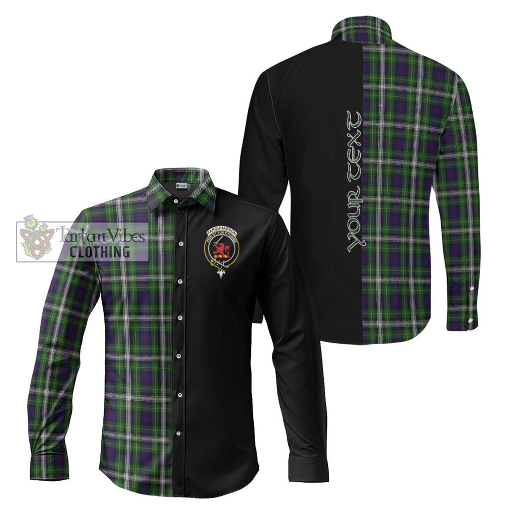 Farquharson Dress Tartan Long Sleeve Button Shirt with Family Crest and Half Of Me Style Men's Shirt S - Tartanvibesclothing Shop