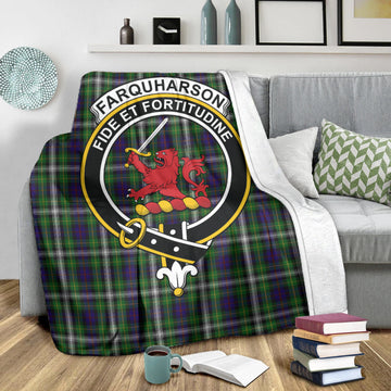 Farquharson Dress Tartan Blanket with Family Crest