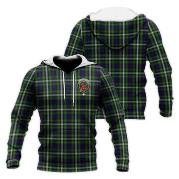 Farquharson Dress Tartan Knitted Hoodie with Family Crest